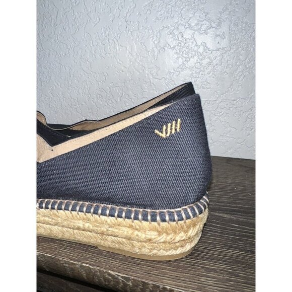 VISCATA BARCELONA Women's Espadrille Shoes Size 41 Canvas Slip On Navy Blue - Picture 2 of 9